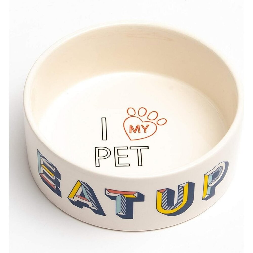 Park Life Designs EAT UP on White Medium Pet Bowl 6-1/4 in Diameter 14008